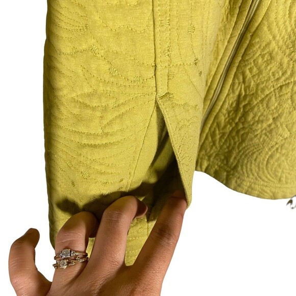 Chicos Women’s Jacket Blazer 2 Large Full Zip Green Outdoor Embroidered Shacket - Picture 4 of 7